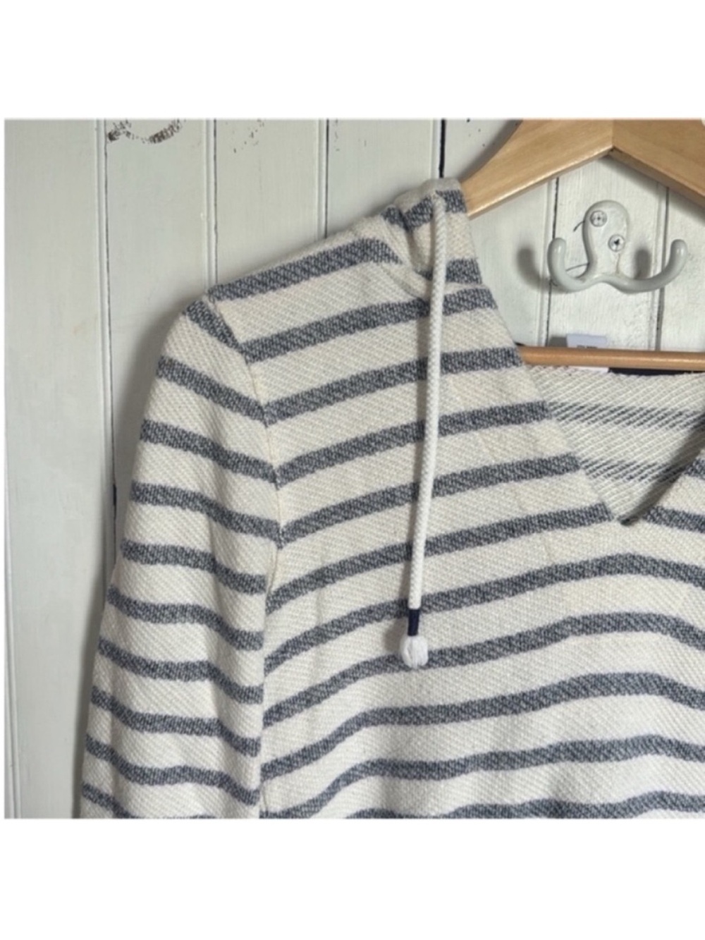 Old Navy Hooded Top White Black Stripes Size XS - Picture 2 of 6
